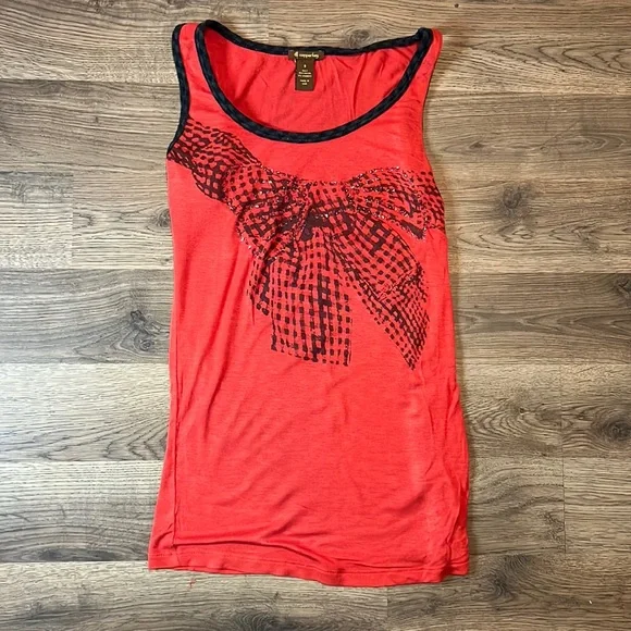 Copper Key Orange Tank Top with Bow - Picture 1 of 4
